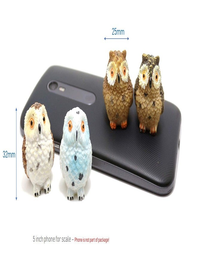 Efillooc Miniature Figurine Set Multi Color and Design (4 owl Set) - Image 4